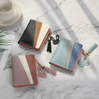 Charming Hit Color Short Tassels Wallets,Bags Zipper PU Leather, Card Holder, Pendant Coin Purse, Card Cash Clutch For Women And Girls Stevvex
