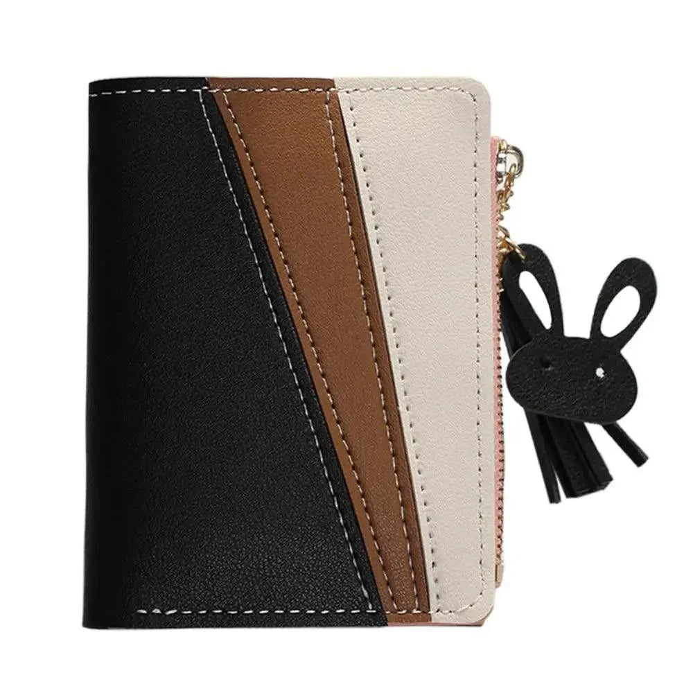 Charming Hit Color Short Tassels Wallets,Bags Zipper PU Leather, Card Holder, Pendant Coin Purse, Card Cash Clutch For Women And Girls Stevvex