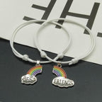 Charming Rainbow Best Friend Bracelet Adjustable Friendship Couple Bracelet Gift Hand Bracelet Set of 2 Matching Friendship Bracelet Elastic Rainbow Cloud Bracelets For Close Friends Christmas Birthday Gifts Stevvex