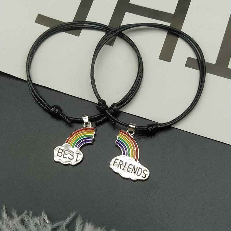 Charming Rainbow Best Friend Bracelet Adjustable Friendship Couple Bracelet Gift Hand Bracelet Set of 2 Matching Friendship Bracelet Elastic Rainbow Cloud Bracelets For Close Friends Christmas Birthday Gifts Stevvex