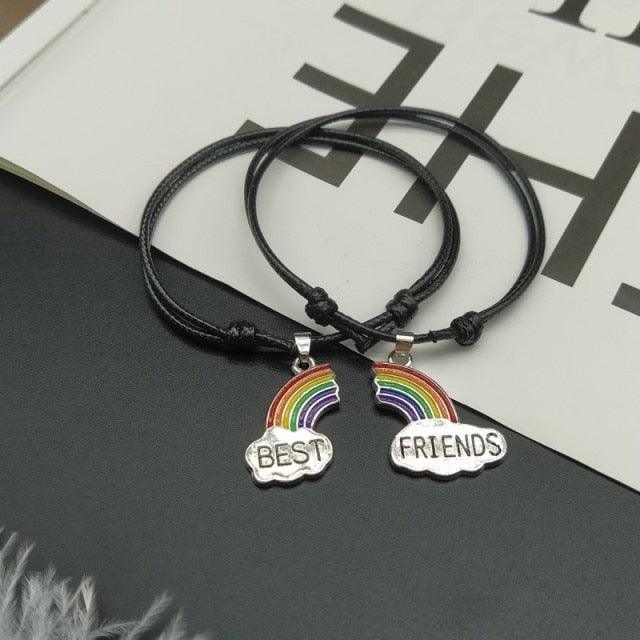 Charming Rainbow Best Friend Bracelet Adjustable Friendship Couple Bracelet Gift Hand Bracelet Set of 2 Matching Friendship Bracelet Elastic Rainbow Cloud Bracelets For Close Friends Christmas Birthday Gifts Stevvex