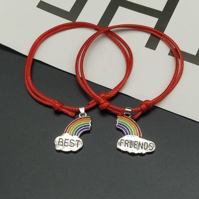 Charming Rainbow Best Friend Bracelet Adjustable Friendship Couple Bracelet Gift Hand Bracelet Set of 2 Matching Friendship Bracelet Elastic Rainbow Cloud Bracelets For Close Friends Christmas Birthday Gifts Stevvex