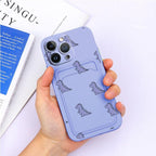 Charming Silicone Soft Anti-Scratch Cases For iPhone 13 Pro Max Case Silicone Wallet Card Holder Cover For iPhone 13 Mini 13ProMax 13Pro Flower Butterfly Beautiful Design Card Holder iPhone Case Stevvex