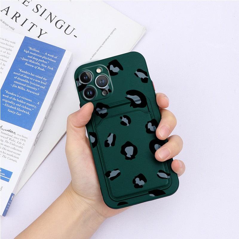 Charming Silicone Soft Anti-Scratch Cases For iPhone 13 Pro Max Case Silicone Wallet Card Holder Cover For iPhone 13 Mini 13ProMax 13Pro Flower Butterfly Beautiful Design Card Holder iPhone Case Stevvex