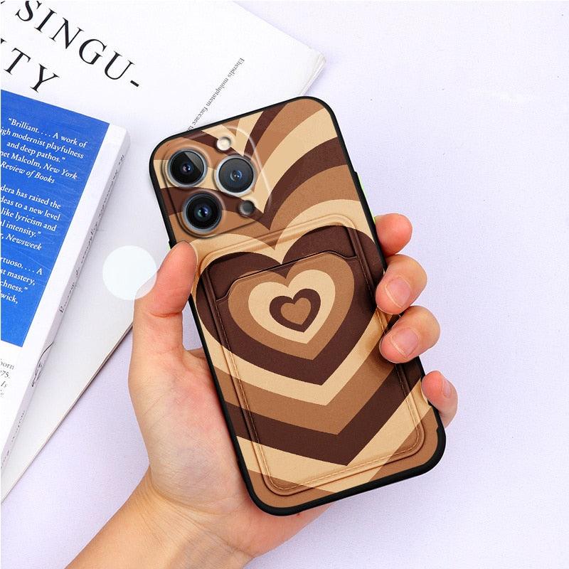 Charming Silicone Soft Anti-Scratch Cases For iPhone 13 Pro Max Case Silicone Wallet Card Holder Cover For iPhone 13 Mini 13ProMax 13Pro Flower Butterfly Beautiful Design Card Holder iPhone Case Stevvex