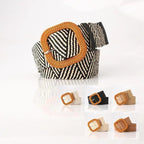 Charming Women Waist Belt Classic Round Wooden Buckle Casual Design Dress Women Buckle Waist Dress Band Stevvex