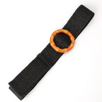 Charming Women Waist Belt Classic Round Wooden Buckle Casual Design Dress Women Buckle Waist Dress Band Stevvex