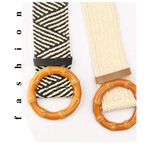 Charming Women Waist Belt Classic Round Wooden Buckle Casual Design Dress Women Buckle Waist Dress Band Stevvex