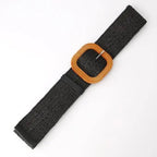 Charming Women Waist Belt Classic Round Wooden Buckle Casual Design Dress Women Buckle Waist Dress Band Stevvex