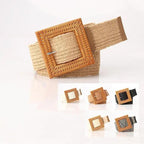 Charming Women Waist Belt Classic Round Wooden Buckle Casual Design Dress Women Buckle Waist Dress Band Stevvex