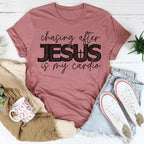 Chasing After Jesus Is My Cardio Tee Peachy Sunday