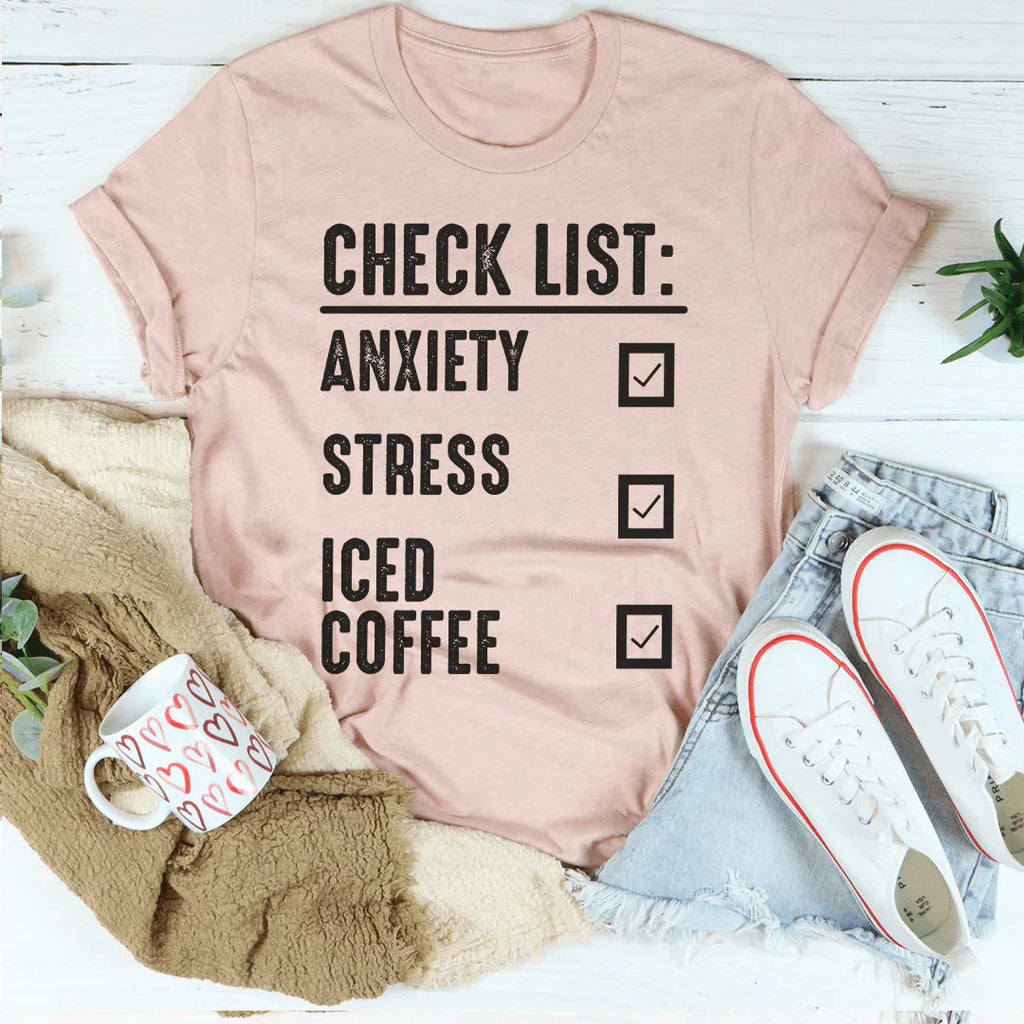 Check List Tee Peachy Sunday