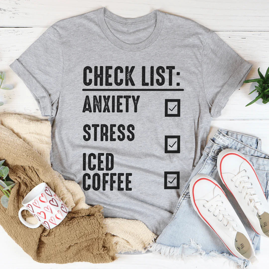 Check List Tee Peachy Sunday