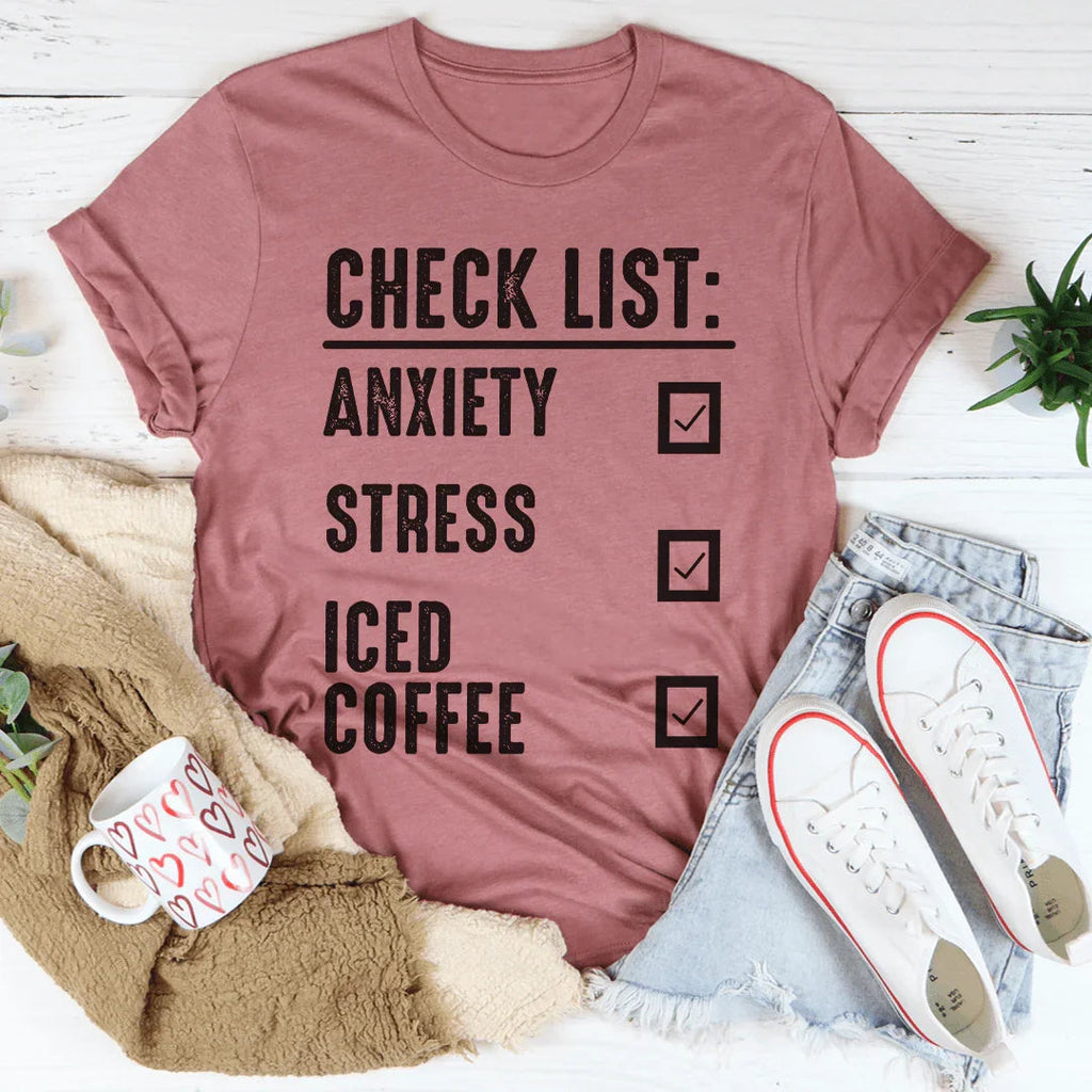 Check List Tee Peachy Sunday