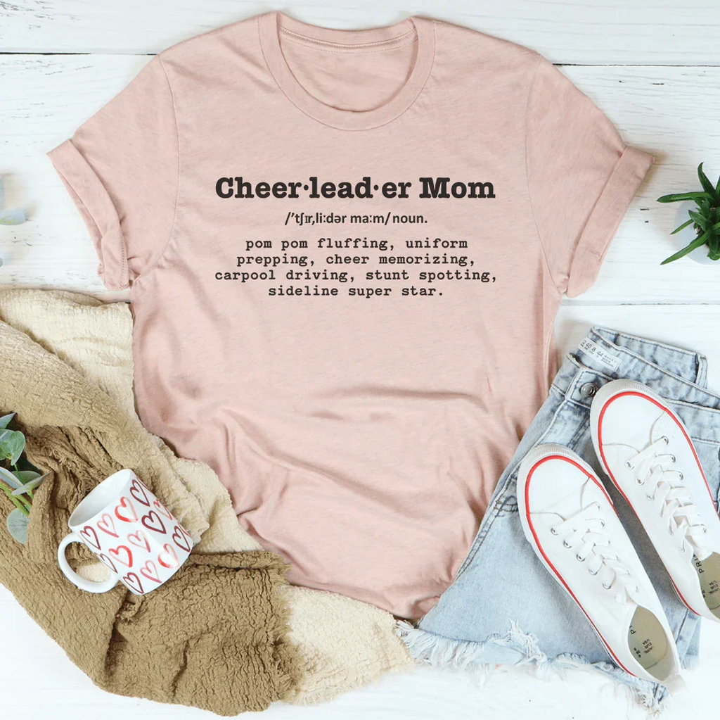 Cheerleader Mom Tee Peachy Sunday