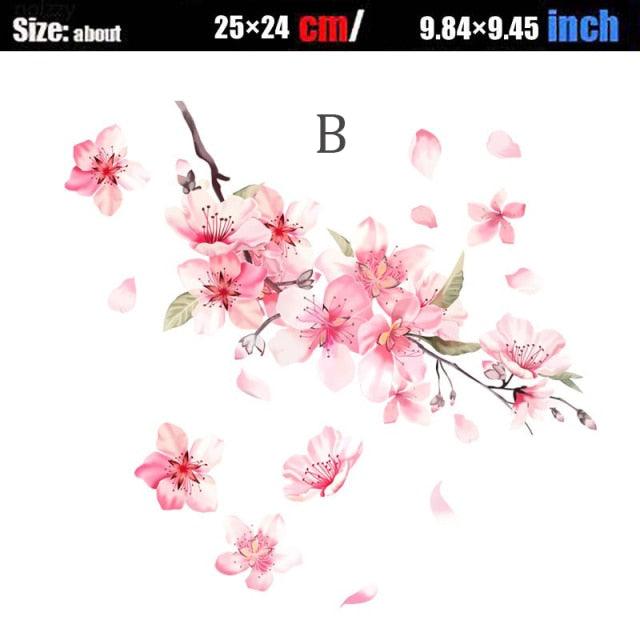 Cherry Blossom Floral Car Stickers Love Pink Auto Vinyl Window for Women Car Tuning Styling Accessories Flower Peach Blossom Car Stickers Car Decals Peel Sticker Removable Car Stickers Stevvex
