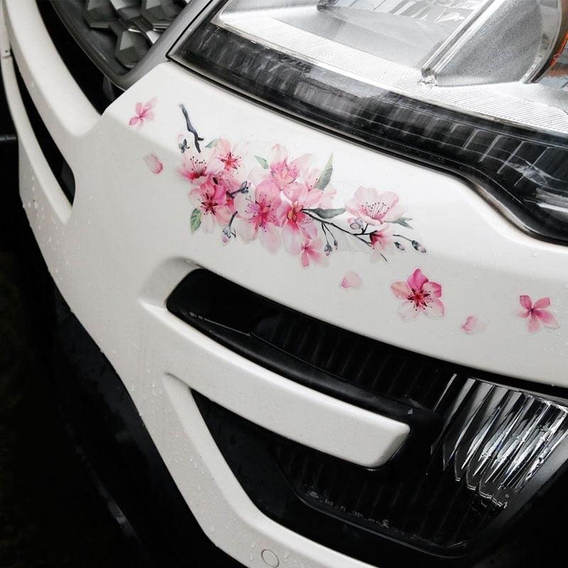 Cherry Blossom Floral Car Stickers Love Pink Auto Vinyl Window for Women Car Tuning Styling Accessories Flower Peach Blossom Car Stickers Car Decals Peel Sticker Removable Car Stickers Stevvex