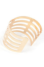 Chevron Cutout Adjustable Cuff Bangle Gold Plated Style