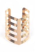Chevron Cutout Adjustable Cuff Bangle Gold Plated Style