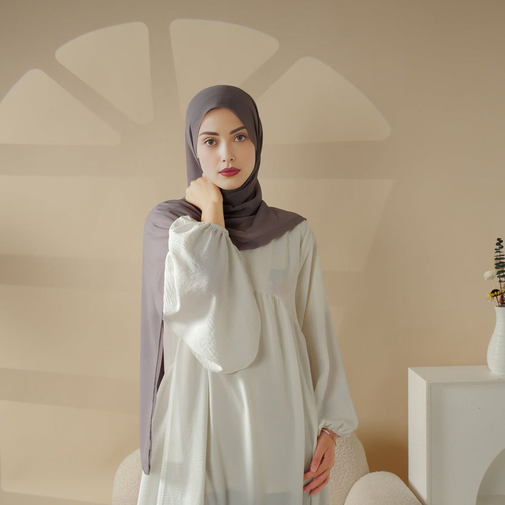 Chiffon Hijab with Cord Base Cap 2pcs Set (MH037) - SJB-DIAMOND ELITES