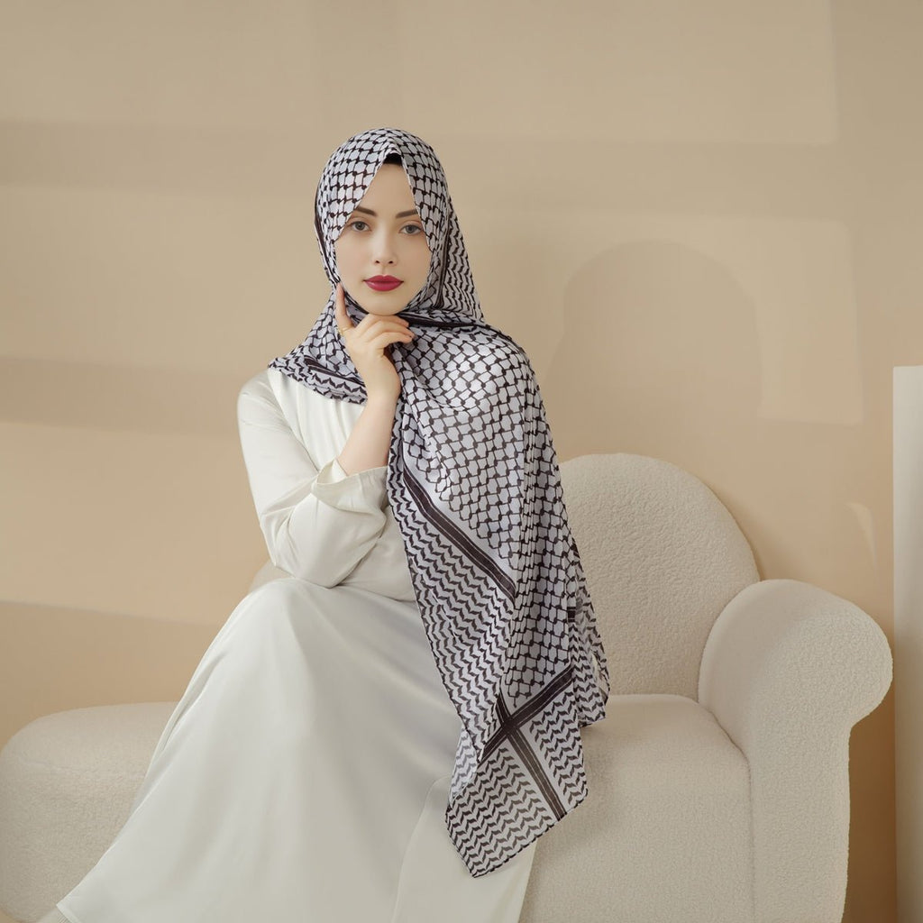 Chiffon Keffiyeh Hijab (MH045) - SJB-DIAMOND ELITES