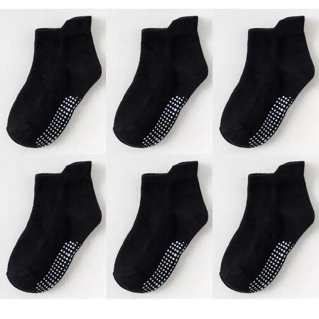Children Cotton  6 Pairs/Set Anti-slip Socks For Boys Girl Rubber Kid Floor Sock With Grips For 0 To 6 Years Kids Stevvex
