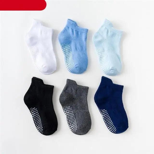 Children Cotton  6 Pairs/Set Anti-slip Socks For Boys Girl Rubber Kid Floor Sock With Grips For 0 To 6 Years Kids Stevvex