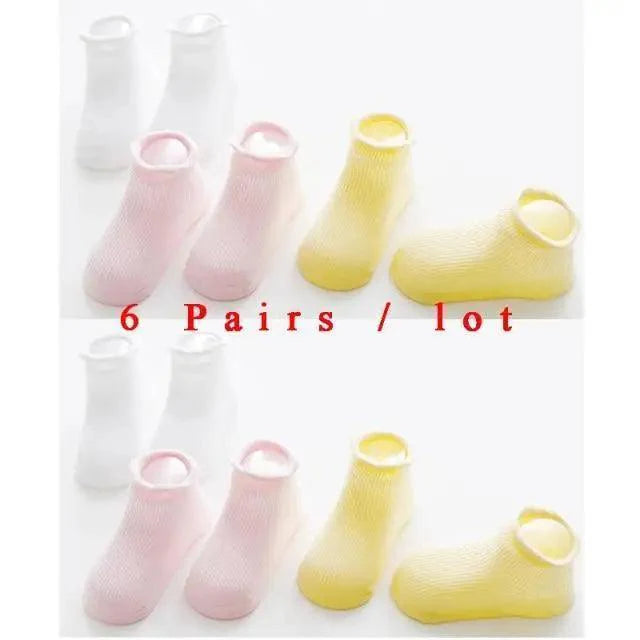 Children Cotton  6 Pairs/Set Anti-slip Socks For Boys Girl Rubber Kid Floor Sock With Grips For 0 To 6 Years Kids Stevvex