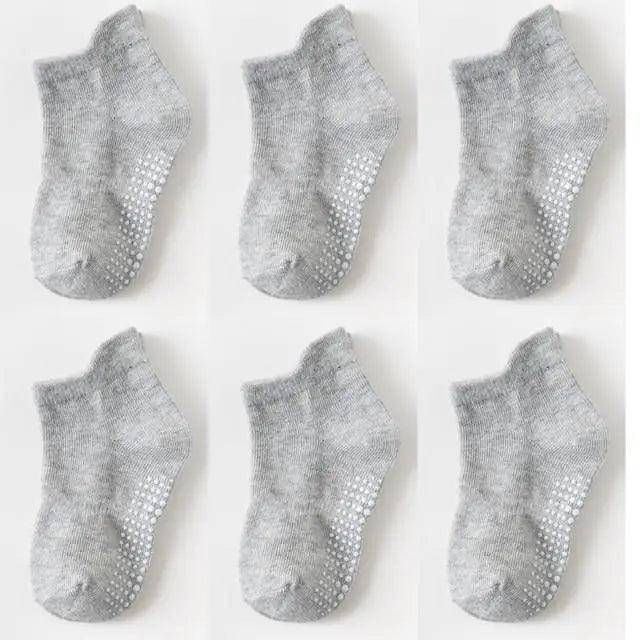 Children Cotton  6 Pairs/Set Anti-slip Socks For Boys Girl Rubber Kid Floor Sock With Grips For 0 To 6 Years Kids Stevvex