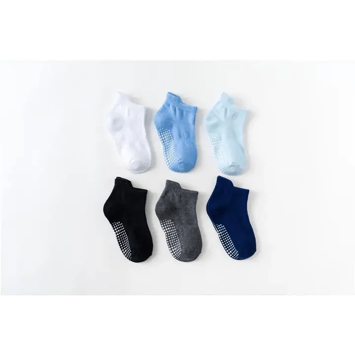 Children Cotton  6 Pairs/Set Anti-slip Socks For Boys Girl Rubber Kid Floor Sock With Grips For 0 To 6 Years Kids Stevvex