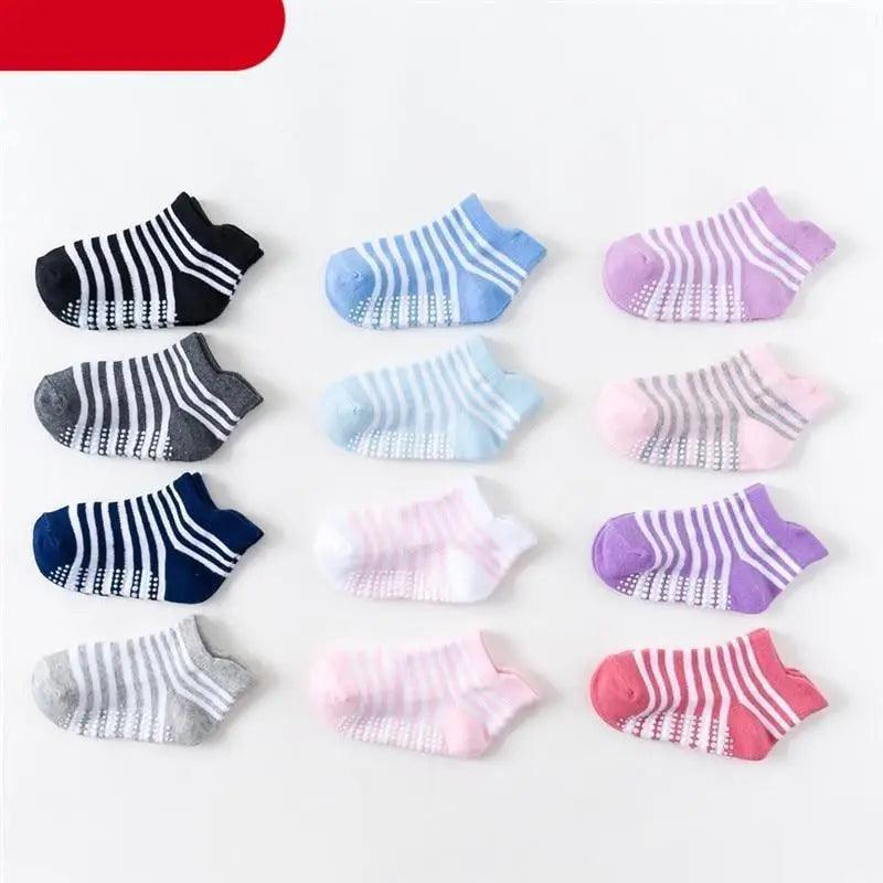 Children Cotton  6 Pairs/Set Anti-slip Socks For Boys Girl Rubber Kid Floor Sock With Grips For 0 To 6 Years Kids Stevvex