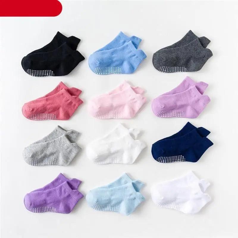Children Cotton  6 Pairs/Set Anti-slip Socks For Boys Girl Rubber Kid Floor Sock With Grips For 0 To 6 Years Kids Stevvex