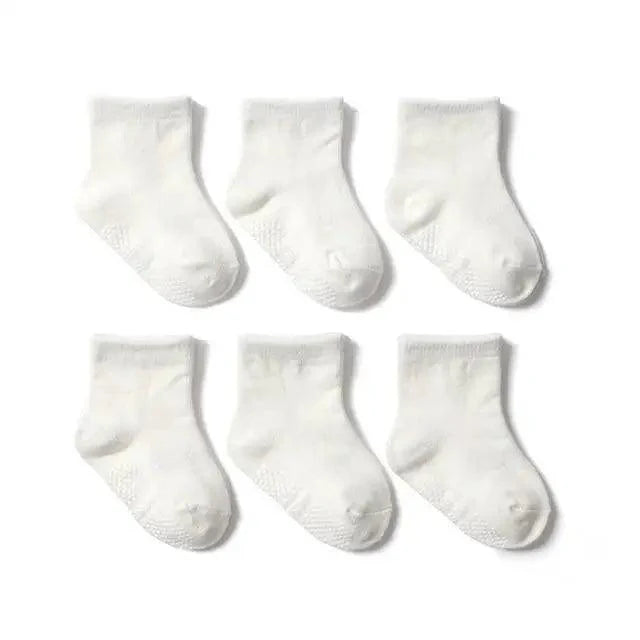 Children Cotton  6 Pairs/Set Anti-slip Socks For Boys Girl Rubber Kid Floor Sock With Grips For 0 To 6 Years Kids Stevvex