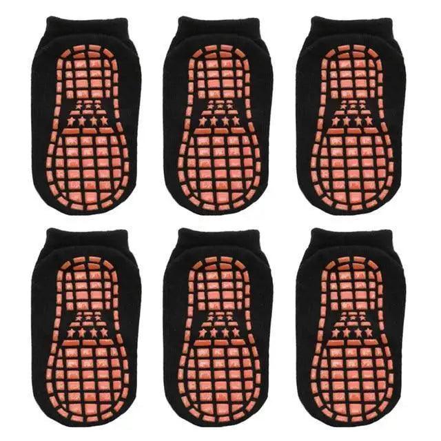 Children Cotton  6 Pairs/Set Anti-slip Socks For Boys Girl Rubber Kid Floor Sock With Grips For 0 To 6 Years Kids Stevvex
