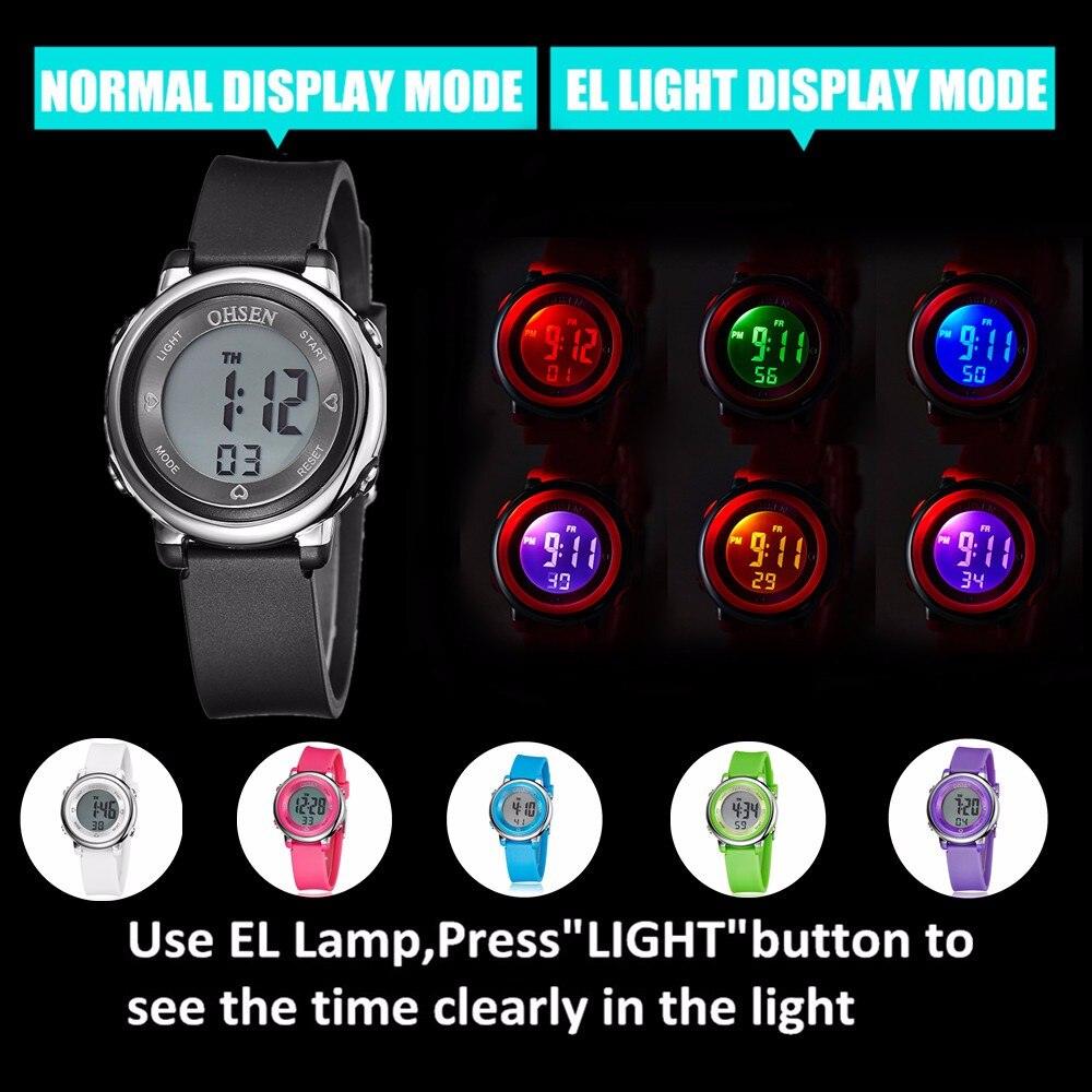 Children Digital LED Fashion Sport Watch Cute Wrist Watch Waterproof Kids Watch Sport Multi Function 50M Waterproof LED Alarm Stopwatch Digital Child Wristwatch For Boy Girl Stevvex