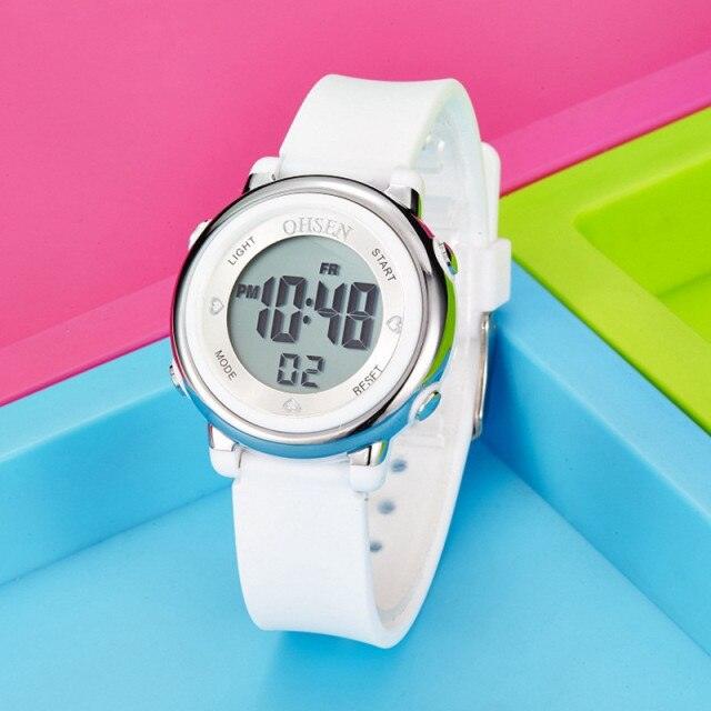 Children Digital LED Fashion Sport Watch Cute Wrist Watch Waterproof Kids Watch Sport Multi Function 50M Waterproof LED Alarm Stopwatch Digital Child Wristwatch For Boy Girl Stevvex
