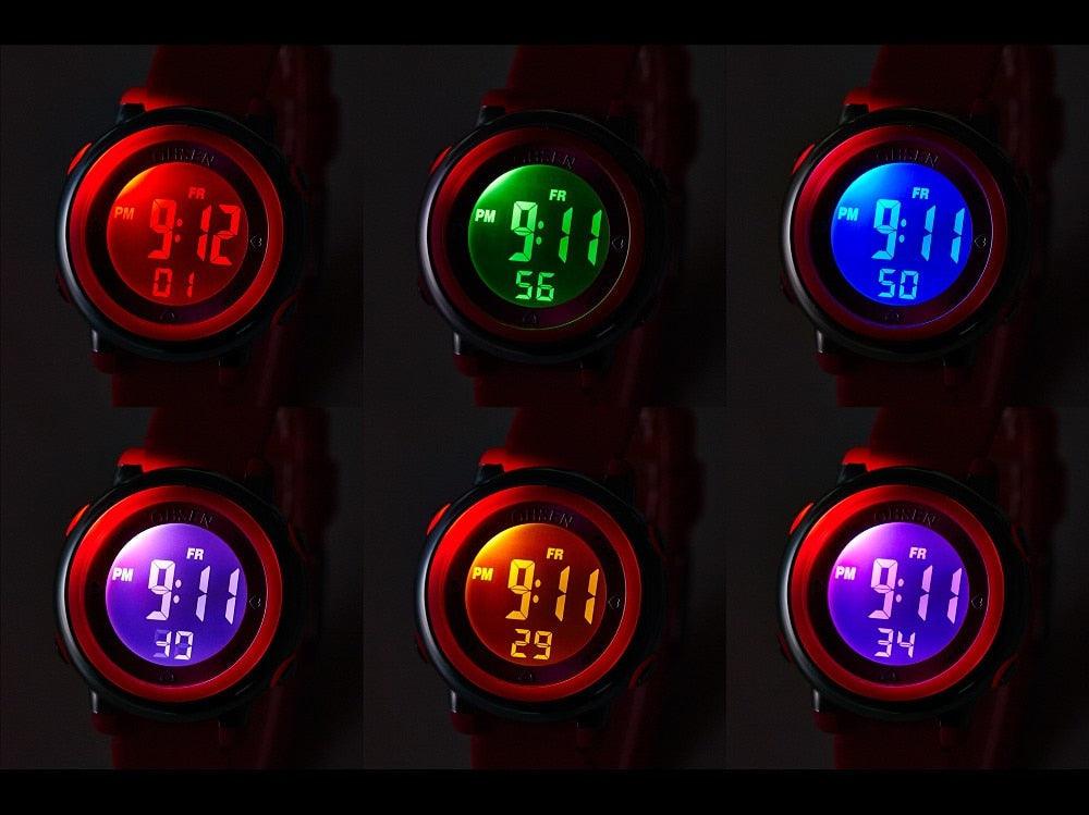 Children Digital LED Fashion Sport Watch Cute Wrist Watch Waterproof Kids Watch Sport Multi Function 50M Waterproof LED Alarm Stopwatch Digital Child Wristwatch For Boy Girl Stevvex