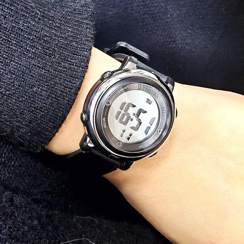 Children Digital LED Fashion Sport Watch Cute Wrist Watch Waterproof Kids Watch Sport Multi Function 50M Waterproof LED Alarm Stopwatch Digital Child Wristwatch For Boy Girl Stevvex