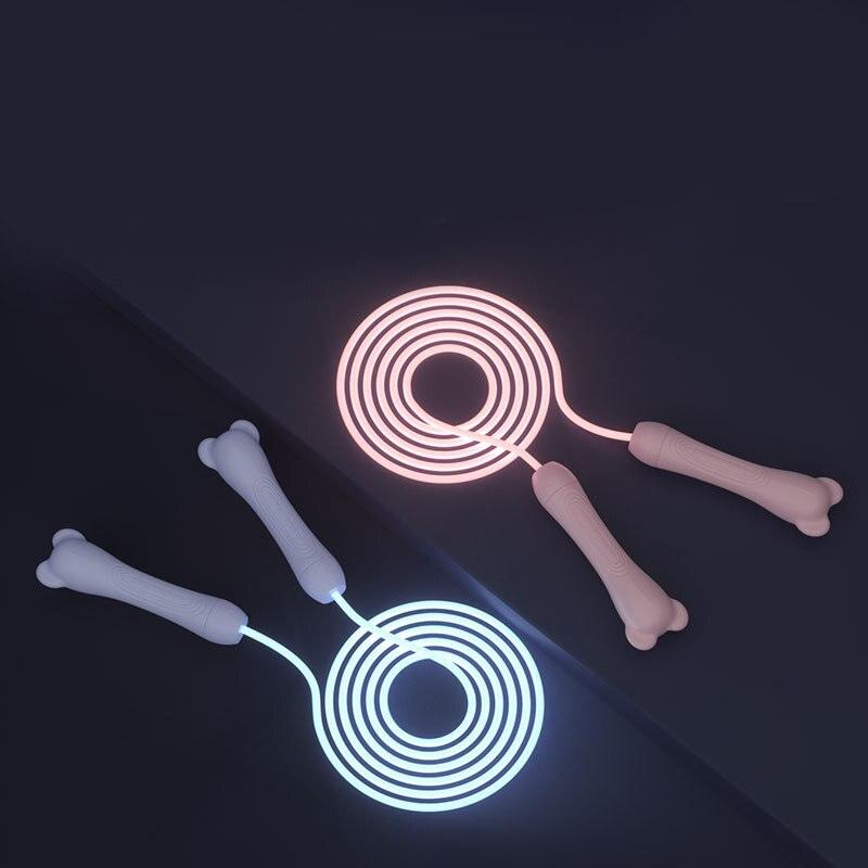 Children Jump Ropes Adjustable Night Glowing Skipping Rope LED Light Up Adult Kids Jump Skipping Rope Fitness Cordless Jump Rope For Kids Glowing Jump Rope Adjustable Skipping Rope Fitness Exercise Jump Ropes For Home Workout Stevvex