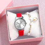 Children Quartz Watch Fashion Student Watch Analog Watch Leather Strap Quartz Watch Children Set Bracelet Watch Leather Band Luxury Quartz Watches Elegant Design For Womens