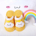 Children's Cotton Slippers Boys And Girls Home Furry Shoes Indoor Warm Shoes Winter Non-slip Cotton Shoes Furry Slippers Memory Foam Anti-Slip House Shoes Comfortable Cotton Slippers Home Bedroom Shoes Stevvex