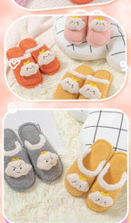 Children's Cotton Slippers Boys And Girls Home Furry Shoes Indoor Warm Shoes Winter Non-slip Cotton Shoes Furry Slippers Memory Foam Anti-Slip House Shoes Comfortable Cotton Slippers Home Bedroom Shoes Stevvex