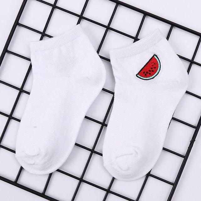 Children's Cotton Socks Cute Cartoon Fruit Embroidery Socks Comfortable Cartoon Socks Combed Out Of Pure Cotton Soft Comfortable Crew Socks For Kids Stevvex