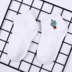 Children's Cotton Socks Cute Cartoon Fruit Embroidery Socks Comfortable Cartoon Socks Combed Out Of Pure Cotton Soft Comfortable Crew Socks For Kids Stevvex