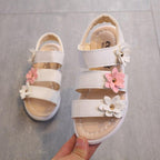 Children's Shoes Summer Style Sandals Girls Princess Beautiful Flower Shoes Kids Flat Sandals Baby Girl Girls Strappy Sandals With Flowers Open-Toe Dress Sandals Beautiful Outdoor Party Sandals Stevvex