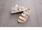 Children's Shoes Summer Style Sandals Girls Princess Beautiful Flower Shoes Kids Flat Sandals Baby Girl Girls Strappy Sandals With Flowers Open-Toe Dress Sandals Beautiful Outdoor Party Sandals Stevvex