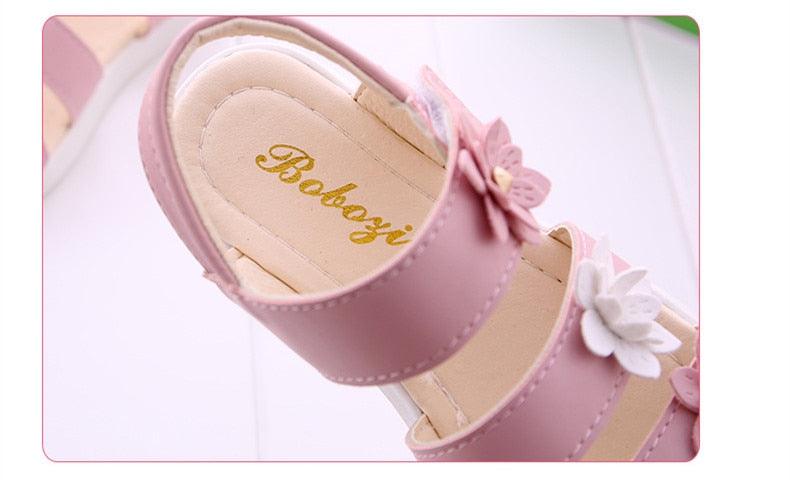 Children's Shoes Summer Style Sandals Girls Princess Beautiful Flower Shoes Kids Flat Sandals Baby Girl Girls Strappy Sandals With Flowers Open-Toe Dress Sandals Beautiful Outdoor Party Sandals Stevvex