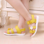 Children's Shoes Summer Style Sandals Girls Princess Beautiful Flower Shoes Kids Flat Sandals Baby Girl Girls Strappy Sandals With Flowers Open-Toe Dress Sandals Beautiful Outdoor Party Sandals Stevvex