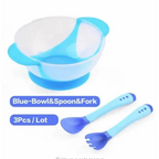 Children's Tableware Baby Learning Dishes With Suction Cup Assist Food Bowl Temperature Sensing Spoon Baby Feeding Bowl