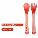 Children's Tableware Baby Learning Dishes With Suction Cup Assist Food Bowl Temperature Sensing Spoon Baby Feeding Bowl